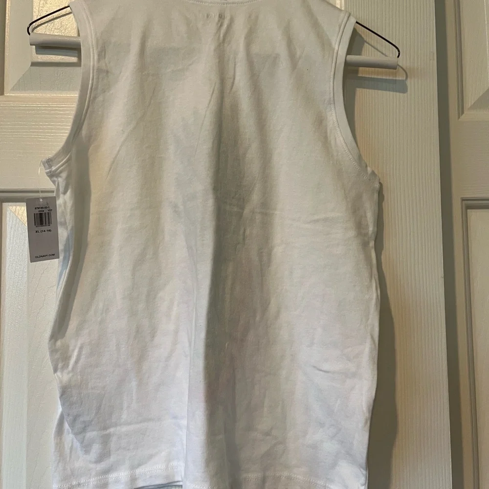 Old Navy Kids' White Tank Top with Rainbow Design